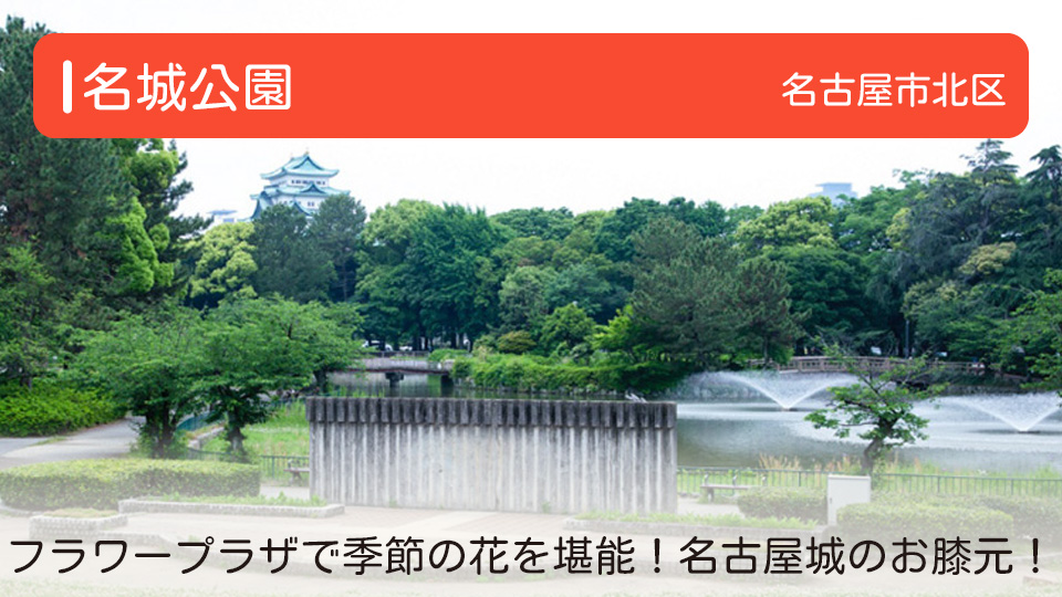 【名城公園】愛知県名古屋市北区の公園 フラワープラザで季節の花を堪能！名古屋城のお膝元！